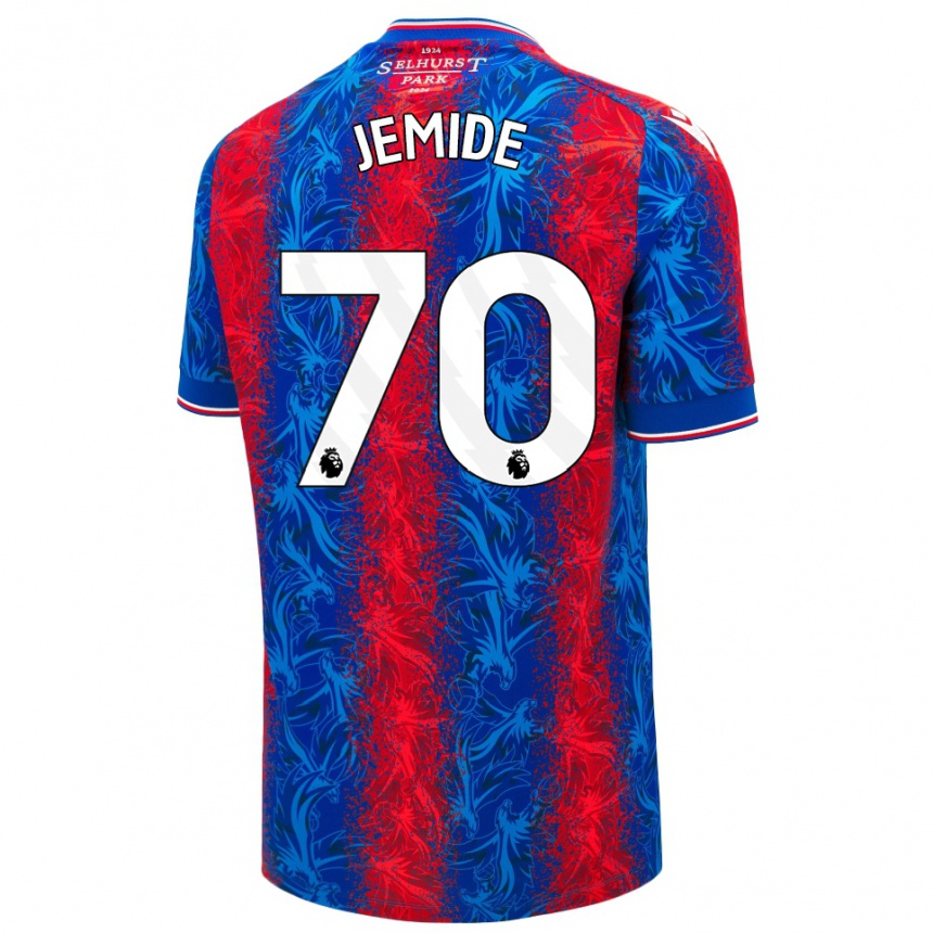 Kids Football Mofe Jemide #70 Red Blue Stripes Home Jersey 2024/25 T-Shirt Uk