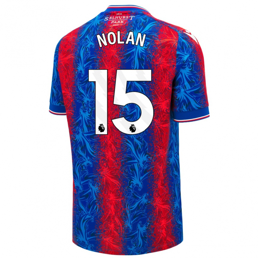 Kids Football Hayley Nolan #15 Red Blue Stripes Home Jersey 2024/25 T-Shirt Uk