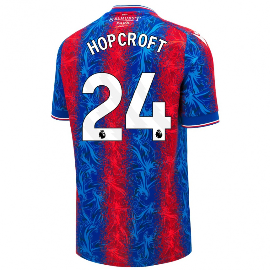 Kids Football Shanade Hopcroft #24 Red Blue Stripes Home Jersey 2024/25 T-Shirt Uk