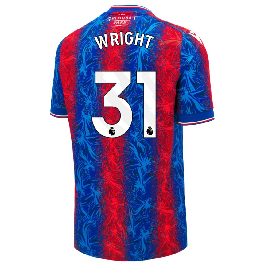 Kids Football Annis-Clara Wright #31 Red Blue Stripes Home Jersey 2024/25 T-Shirt Uk