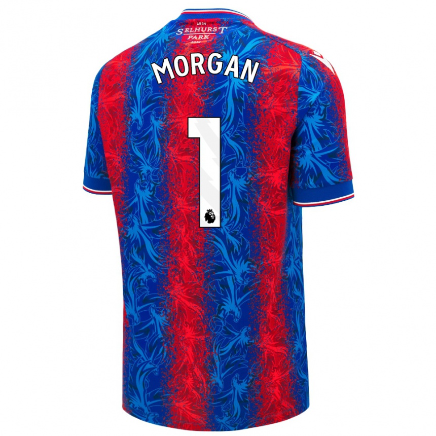 Kids Football Chloe Morgan #1 Red Blue Stripes Home Jersey 2024/25 T-Shirt Uk