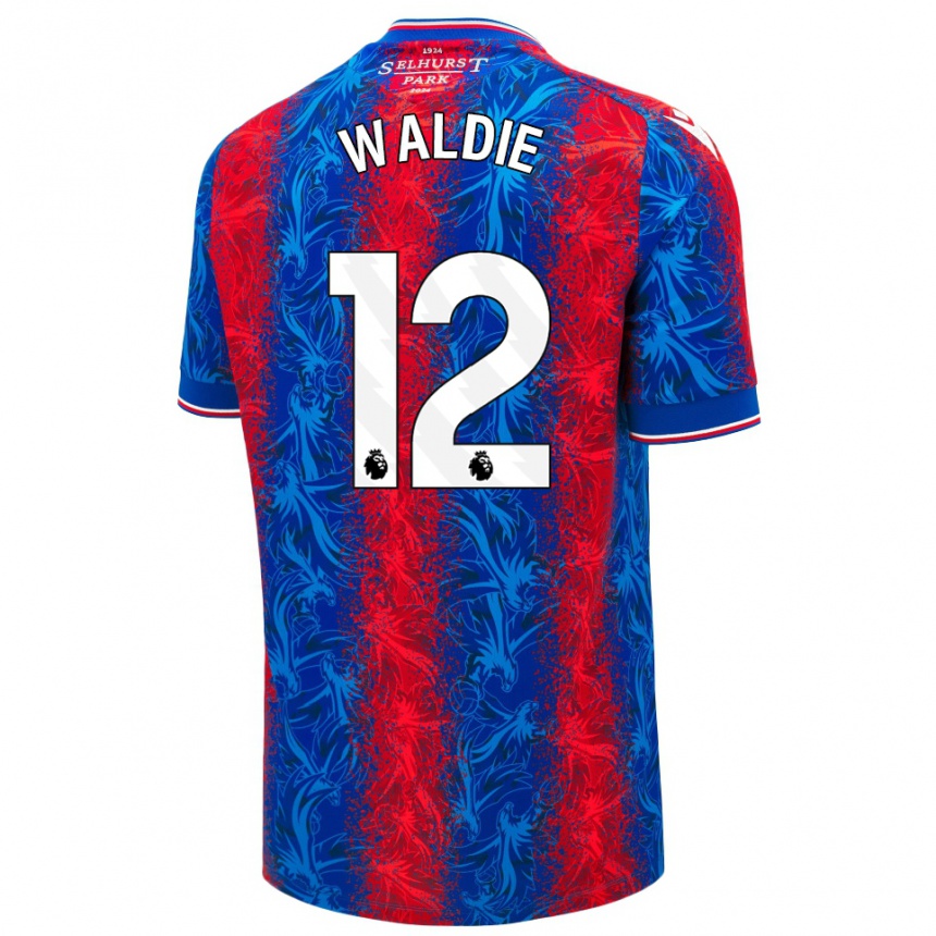 Kids Football Lizzie Waldie #12 Red Blue Stripes Home Jersey 2024/25 T-Shirt Uk