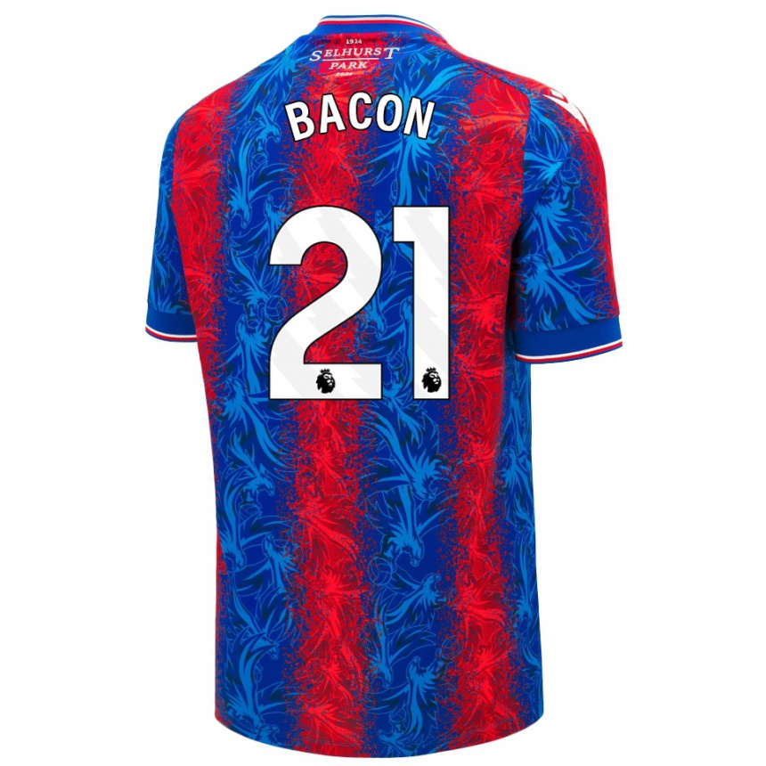 Kids Football Skye Bacon #21 Red Blue Stripes Home Jersey 2024/25 T-Shirt Uk