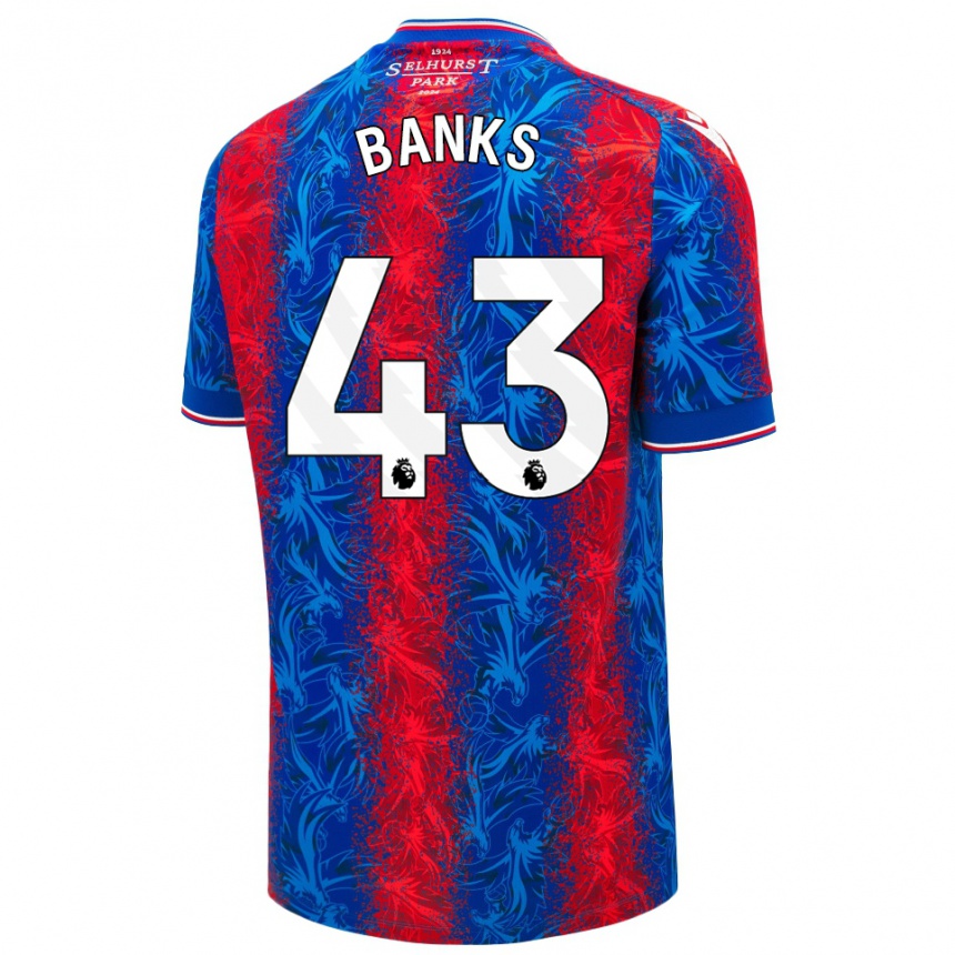 Kids Football Scott Banks #43 Red Blue Stripes Home Jersey 2024/25 T-Shirt Uk