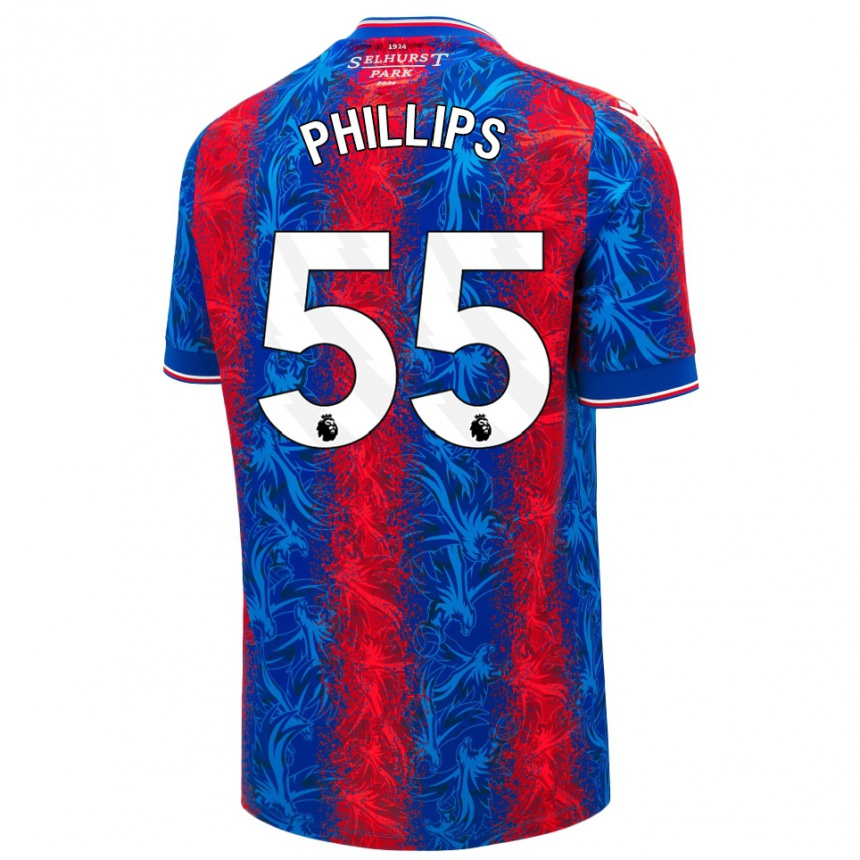 Kids Football Killian Phillips #55 Red Blue Stripes Home Jersey 2024/25 T-Shirt Uk