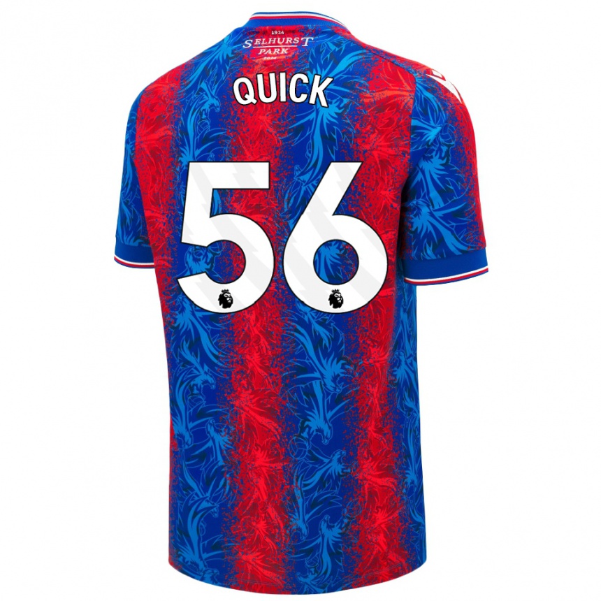 Kids Football Daniel Quick #56 Red Blue Stripes Home Jersey 2024/25 T-Shirt Uk