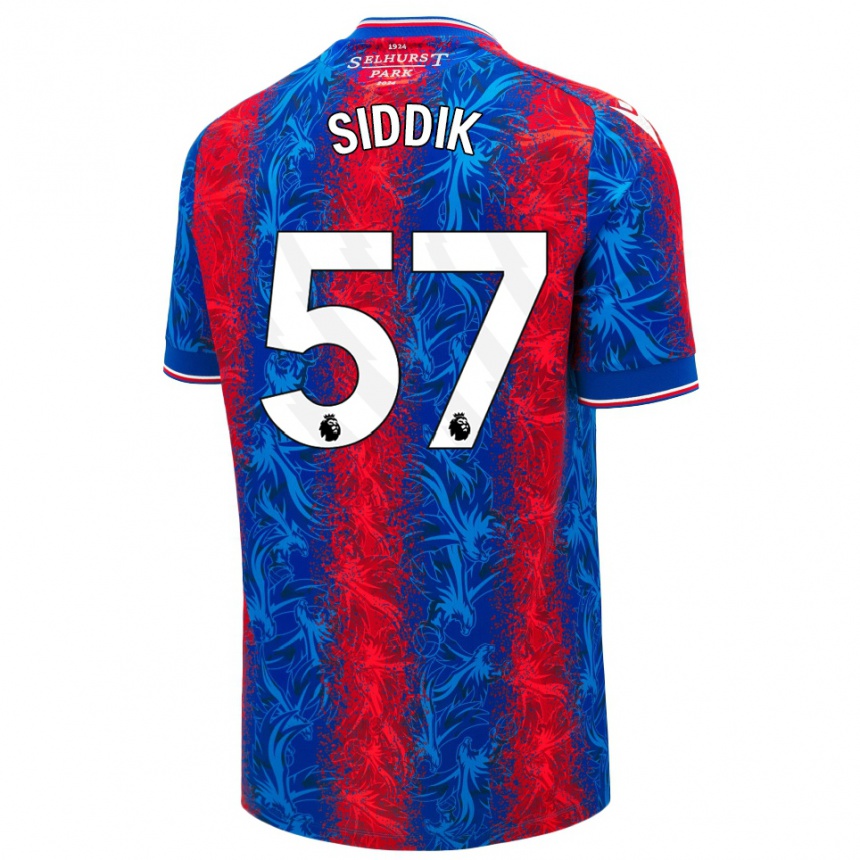 Kids Football Cardo Siddik #57 Red Blue Stripes Home Jersey 2024/25 T-Shirt Uk