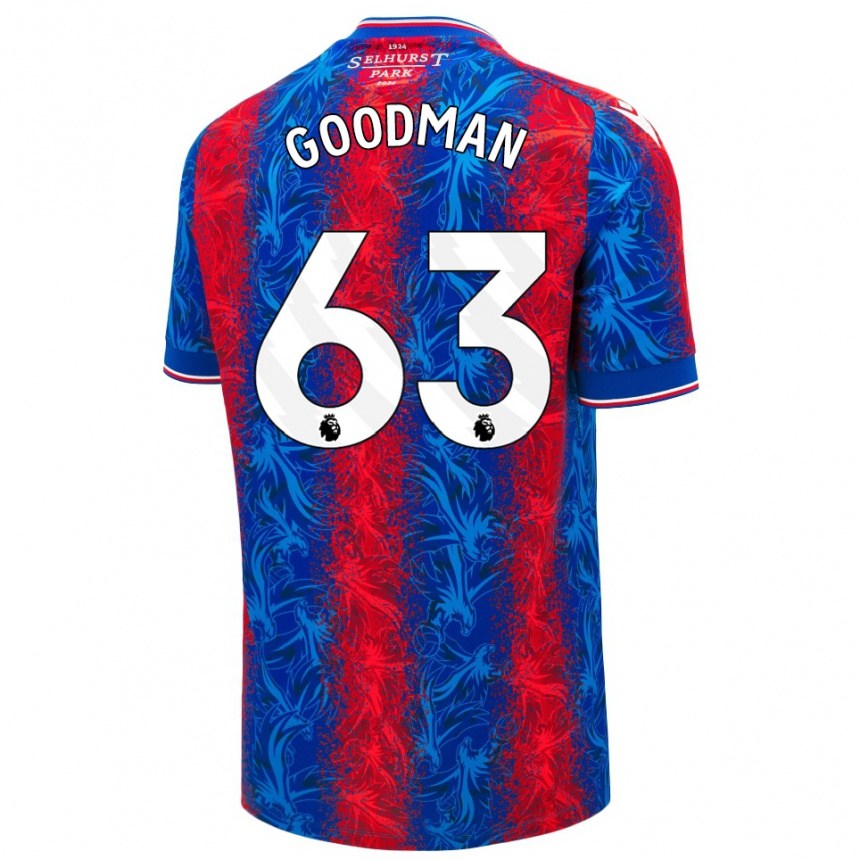 Kids Football Owen Goodman #63 Red Blue Stripes Home Jersey 2024/25 T-Shirt Uk