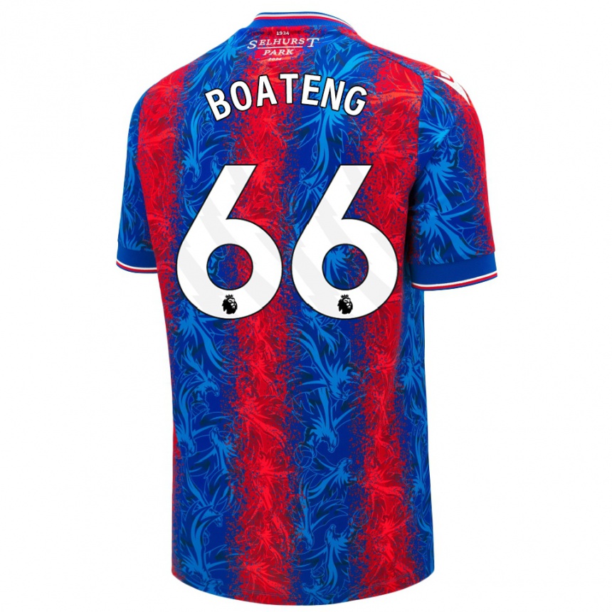 Kids Football David Boateng #66 Red Blue Stripes Home Jersey 2024/25 T-Shirt Uk