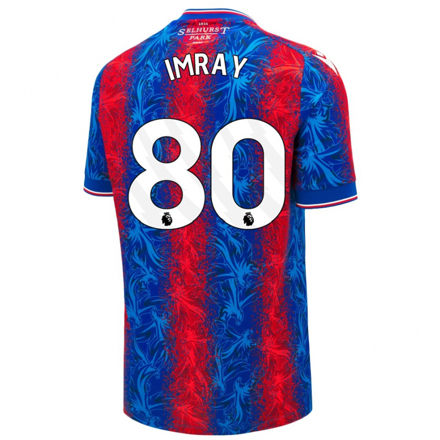 Kids Football Danny Imray #80 Red Blue Stripes Home Jersey 2024/25 T-Shirt Uk