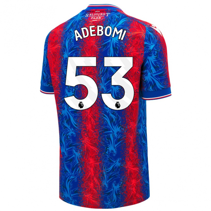 Kids Football Ademola Ola Adebomi #53 Red Blue Stripes Home Jersey 2024/25 T-Shirt Uk