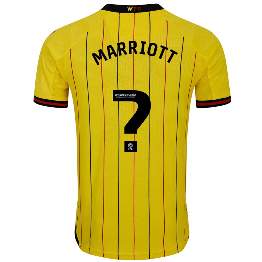 Kids Football Alfie Marriott #0 Yellow Black Home Jersey 2024/25 T-Shirt Uk