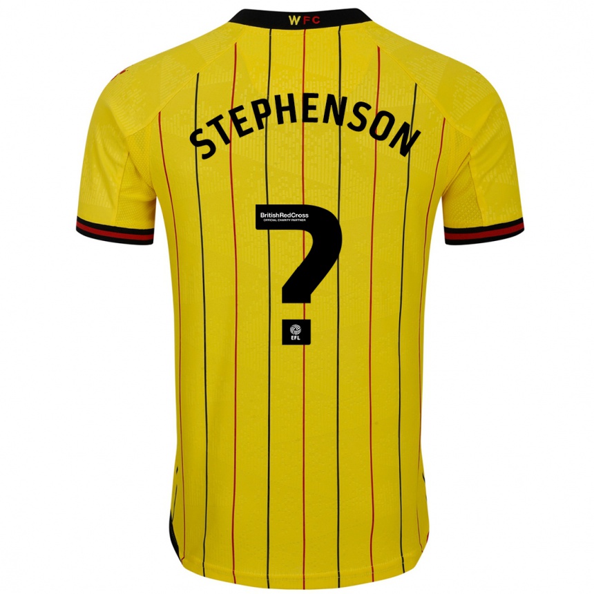 Kids Football Ollie Stephenson #0 Yellow Black Home Jersey 2024/25 T-Shirt Uk