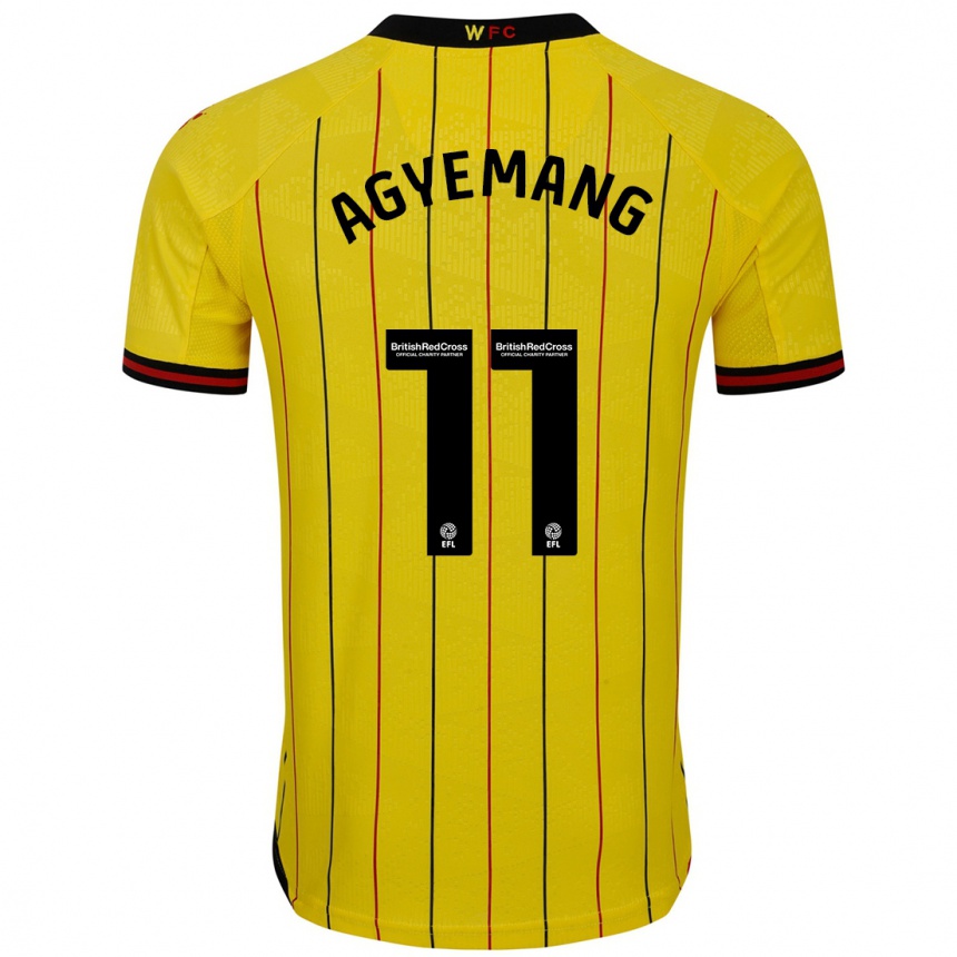 Kids Football Michelle Agyemang #11 Yellow Black Home Jersey 2024/25 T-Shirt Uk