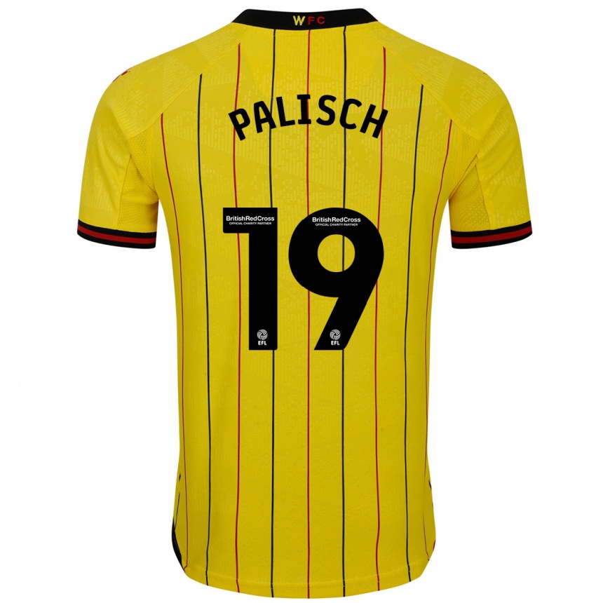 Kids Football Alli Palisch #19 Yellow Black Home Jersey 2024/25 T-Shirt Uk