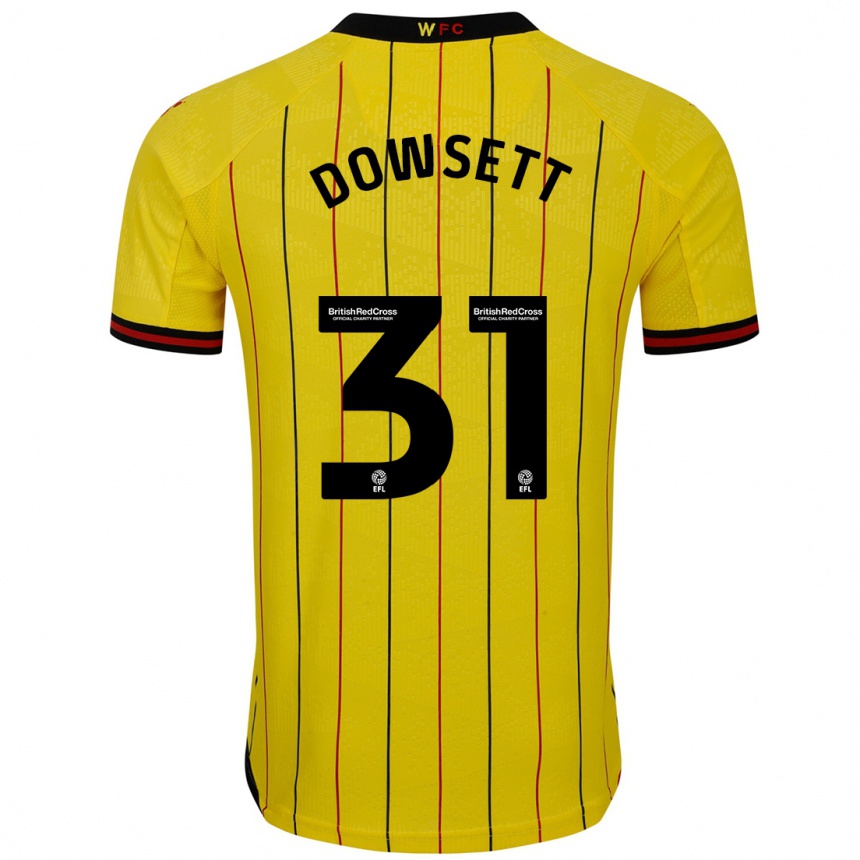 Kids Football Rebekah Dowsett #31 Yellow Black Home Jersey 2024/25 T-Shirt Uk