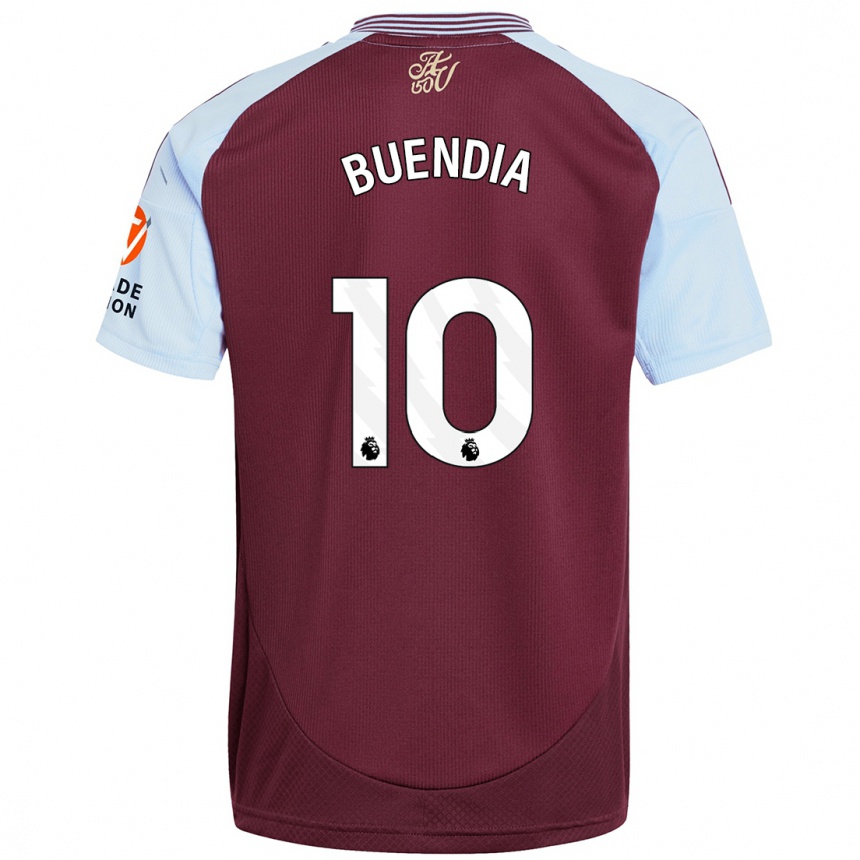 Kids Football Emiliano Buendía #10 Burgundy Sky Blue Home Jersey 2024/25 T-Shirt Uk