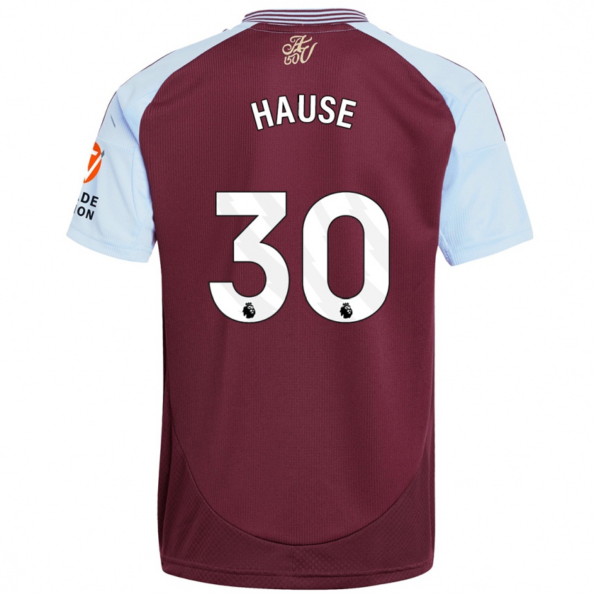 Kids Football Kortney Hause #30 Burgundy Sky Blue Home Jersey 2024/25 T-Shirt Uk