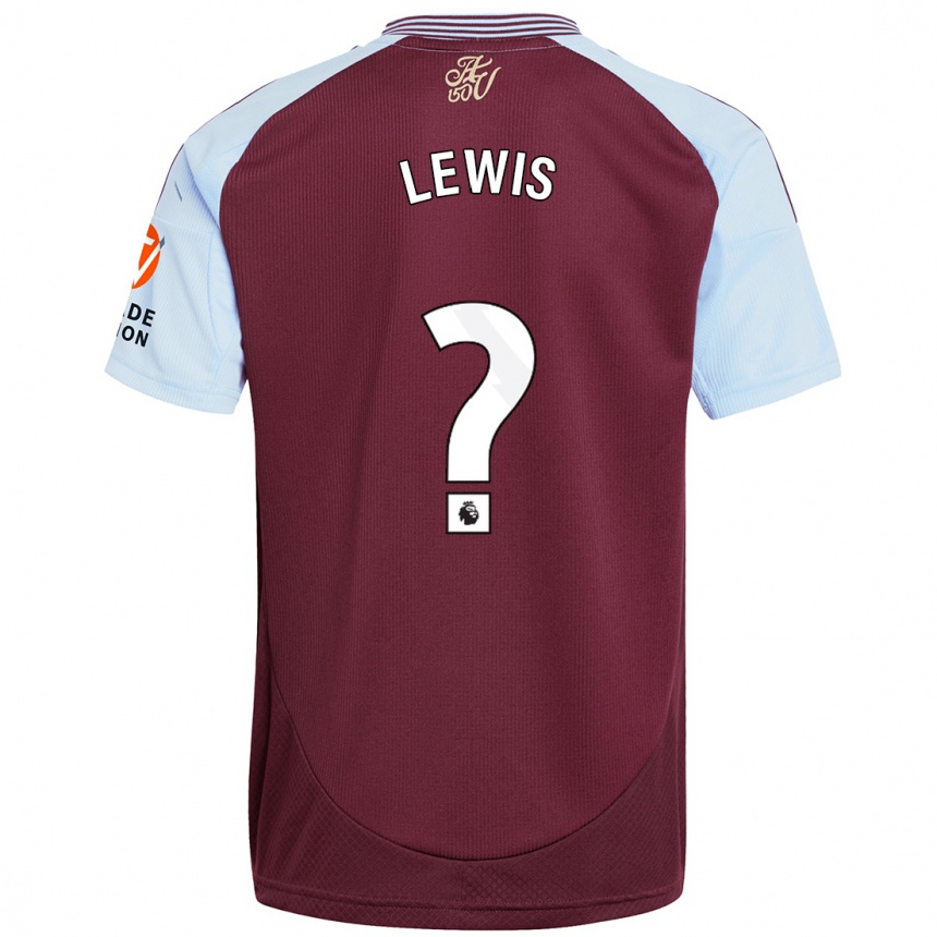 Kids Football Sam Lewis #0 Burgundy Sky Blue Home Jersey 2024/25 T-Shirt Uk