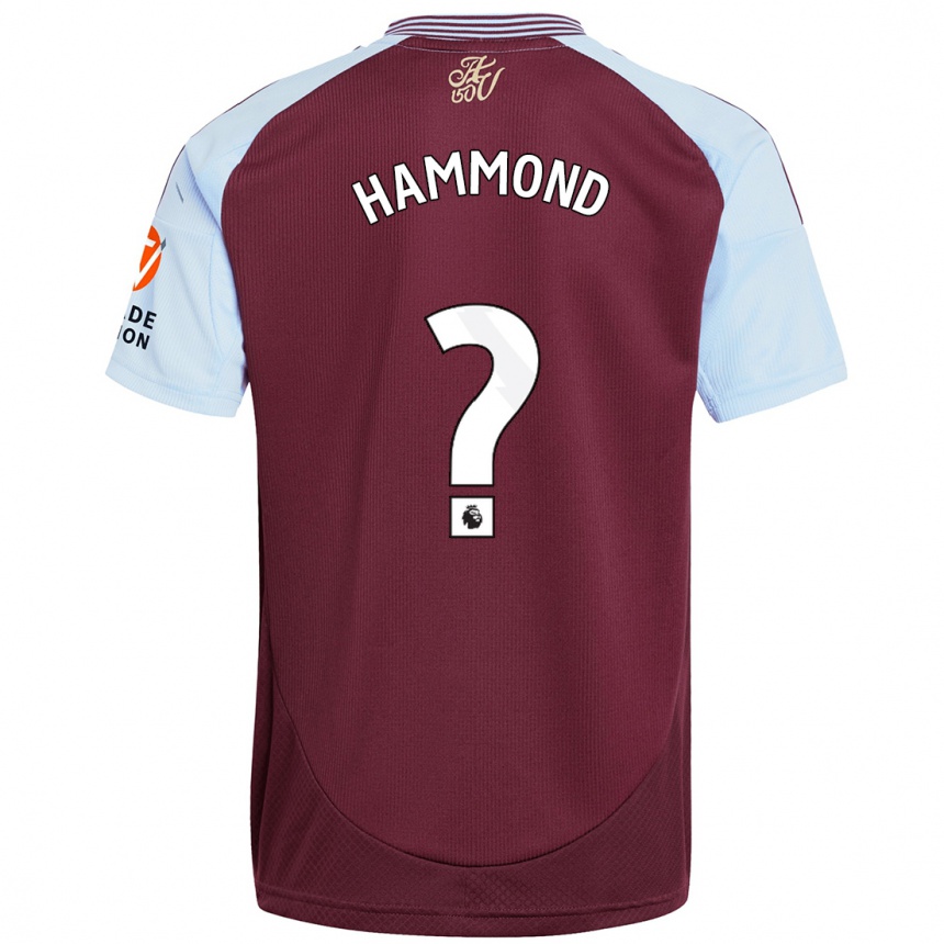 Kids Football Alex Hammond #0 Burgundy Sky Blue Home Jersey 2024/25 T-Shirt Uk