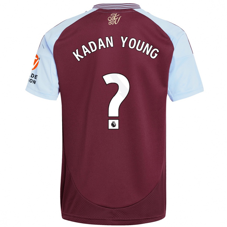 Kids Football Kadan Young #0 Burgundy Sky Blue Home Jersey 2024/25 T-Shirt Uk