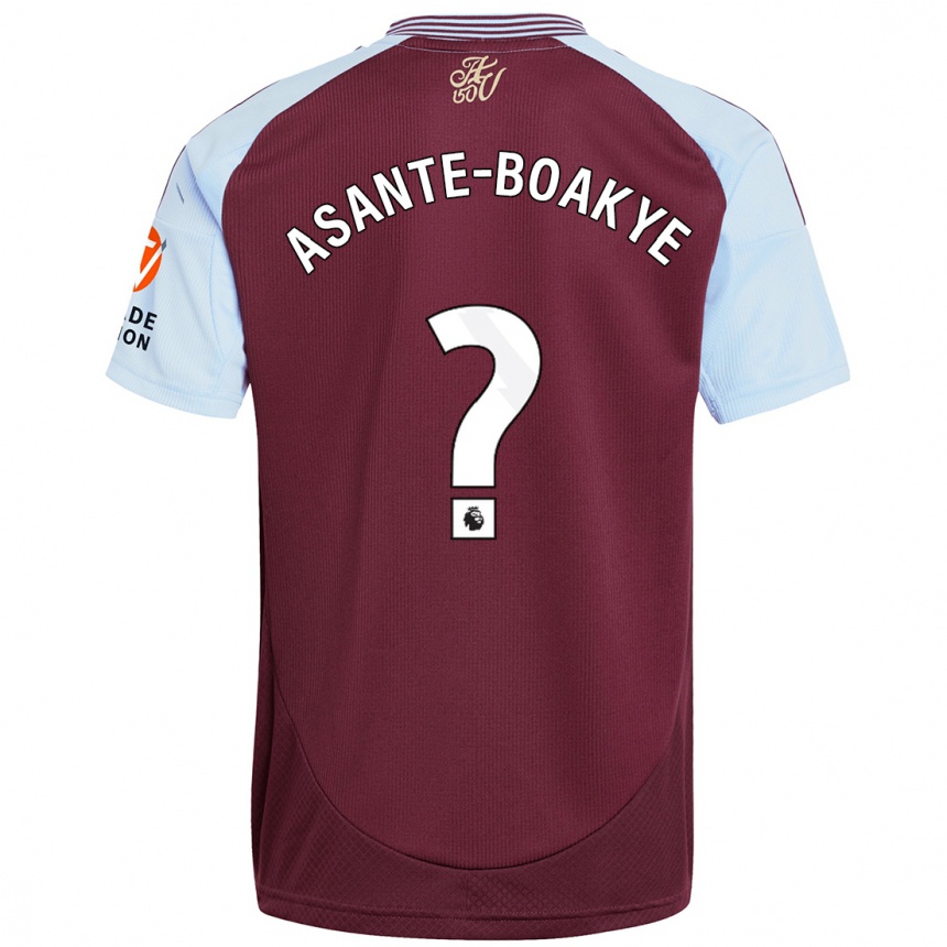 Kids Football Max Asante-Boakye #0 Burgundy Sky Blue Home Jersey 2024/25 T-Shirt Uk