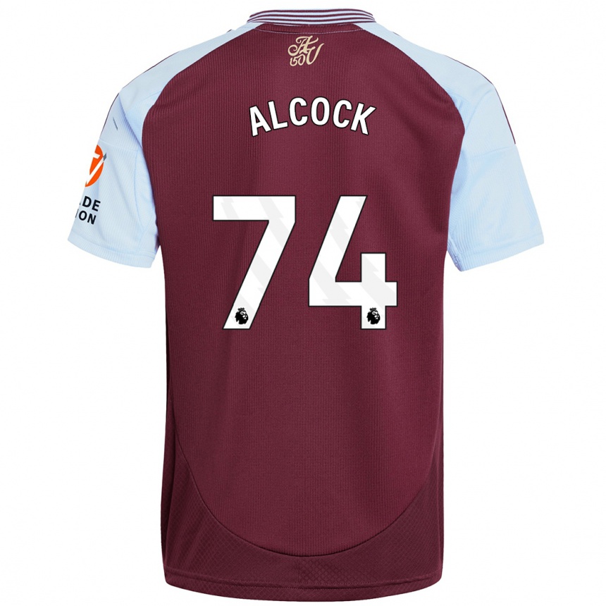 Kids Football Todd Alcock #74 Burgundy Sky Blue Home Jersey 2024/25 T-Shirt Uk