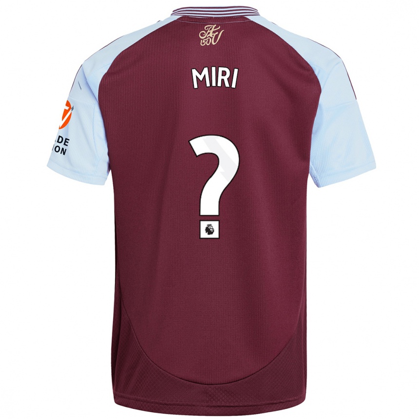 Kids Football Miri Taylor #0 Burgundy Sky Blue Home Jersey 2024/25 T-Shirt Uk