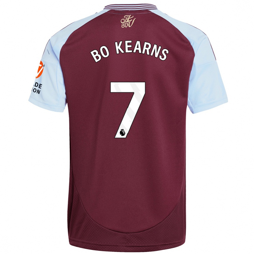 Kids Football Missy Bo Kearns #7 Burgundy Sky Blue Home Jersey 2024/25 T-Shirt Uk