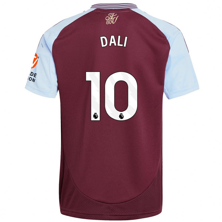 Kids Football Kenza Dali #10 Burgundy Sky Blue Home Jersey 2024/25 T-Shirt Uk