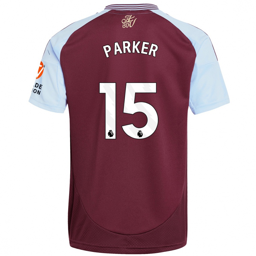 Kids Football Lucy Parker #15 Burgundy Sky Blue Home Jersey 2024/25 T-Shirt Uk