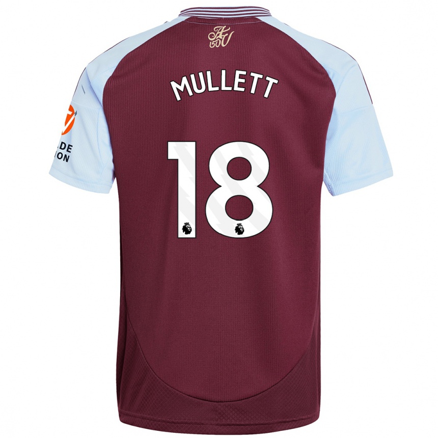 Kids Football Georgia Mullett #18 Burgundy Sky Blue Home Jersey 2024/25 T-Shirt Uk