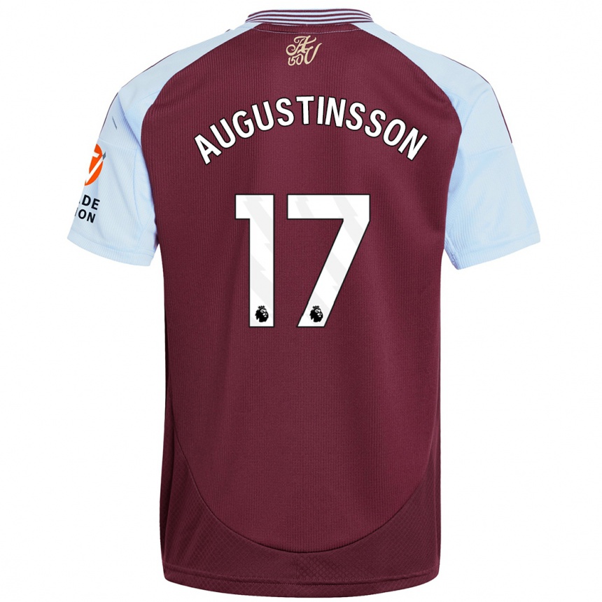 Kids Football Ludwig Augustinsson #17 Burgundy Sky Blue Home Jersey 2024/25 T-Shirt Uk