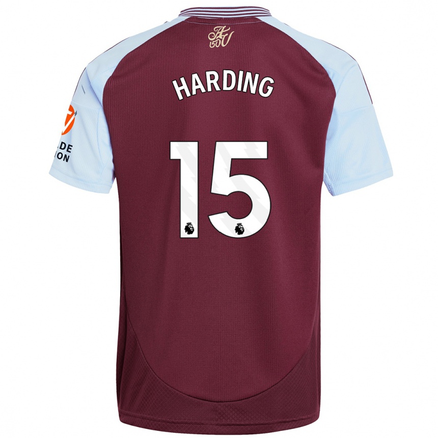 Kids Football Natasha Harding #15 Burgundy Sky Blue Home Jersey 2024/25 T-Shirt Uk