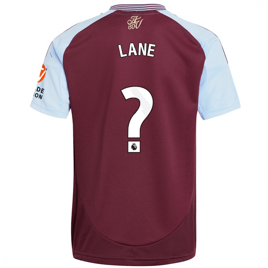 Kids Football Josh Lane #0 Burgundy Sky Blue Home Jersey 2024/25 T-Shirt Uk