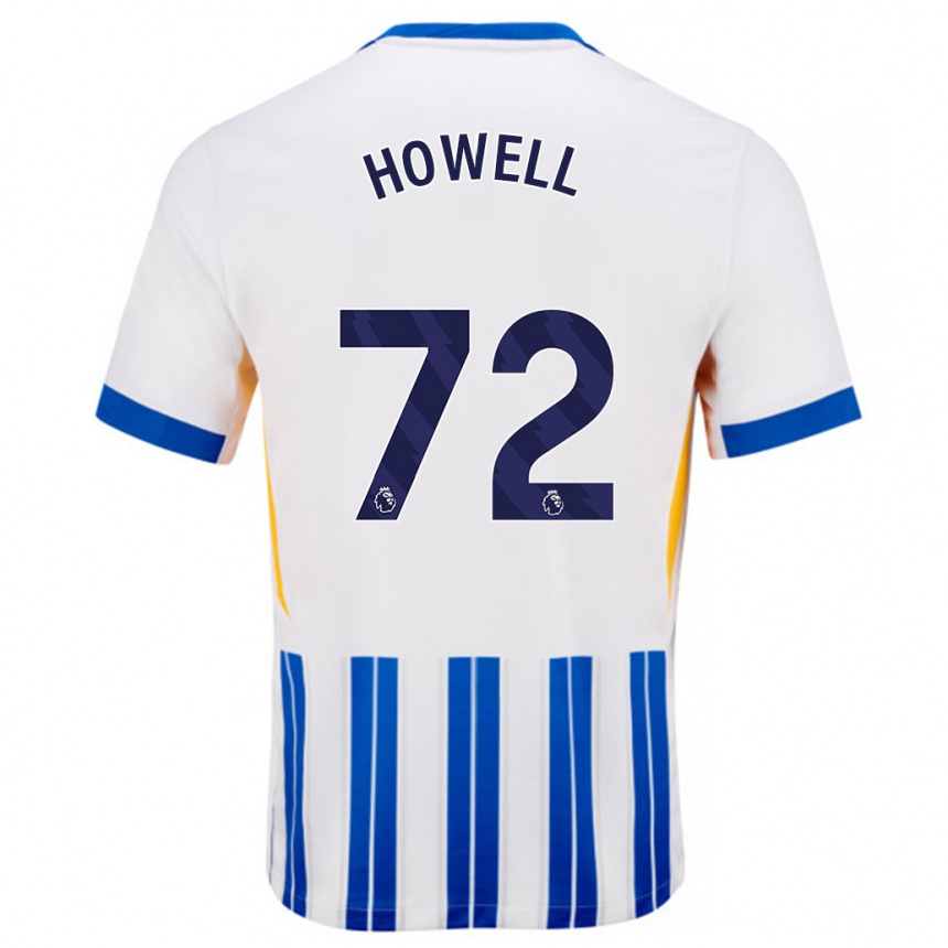 Kids Football Harry Howell #72 White Blue Pinstripes Home Jersey 2024/25 T-Shirt Uk