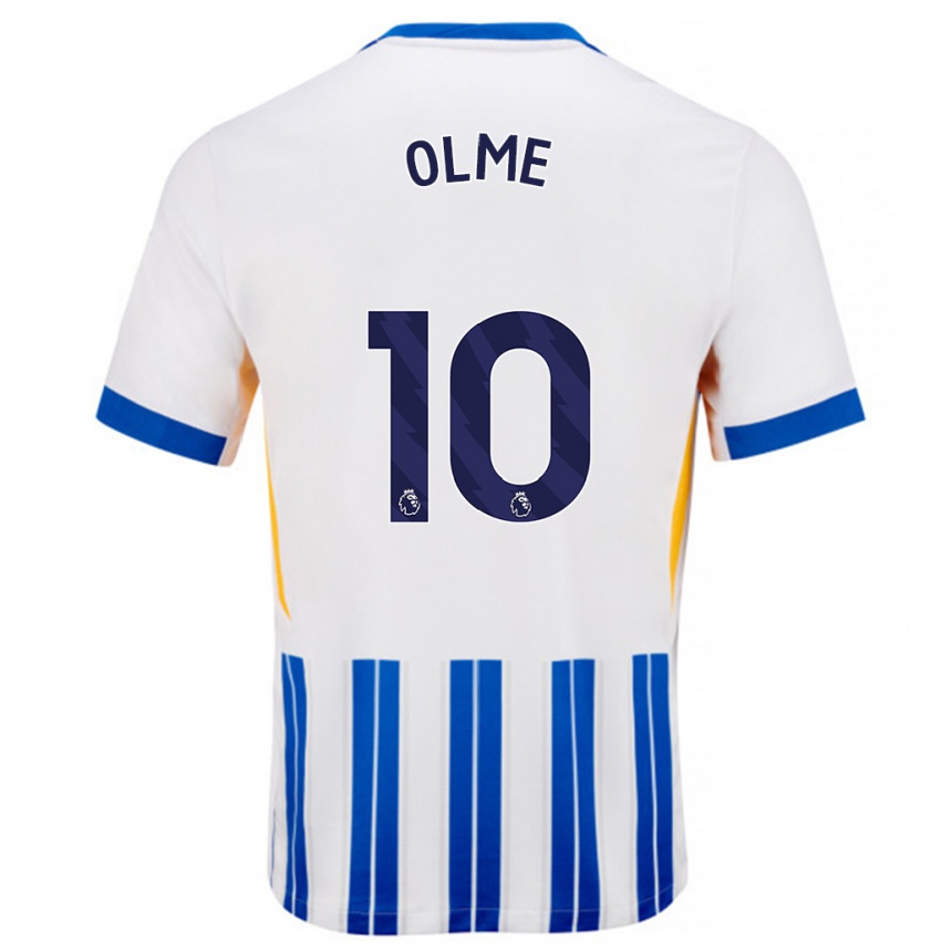 Kids Football Julia Margareta Zigiotti Olme #10 White Blue Pinstripes Home Jersey 2024/25 T-Shirt Uk