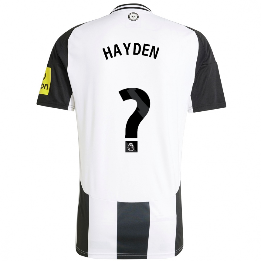 Kids Football Isaac Hayden #0 White Black Home Jersey 2024/25 T-Shirt Uk