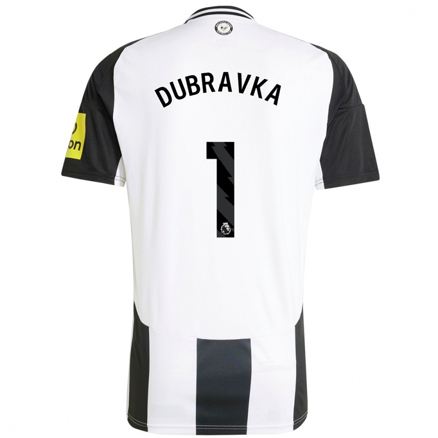 Kids Football Martin Dúbravka #1 White Black Home Jersey 2024/25 T-Shirt Uk