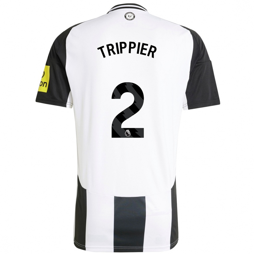 Kids Football Kieran Trippier #2 White Black Home Jersey 2024/25 T-Shirt Uk