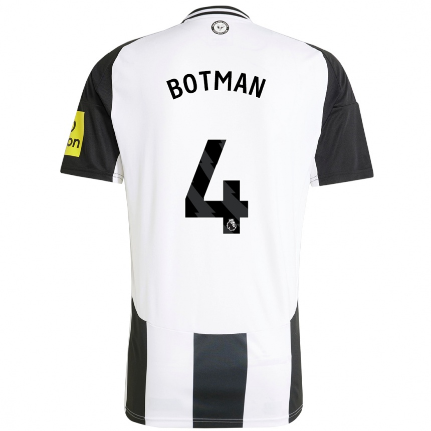 Kids Football Sven Botman #4 White Black Home Jersey 2024/25 T-Shirt Uk