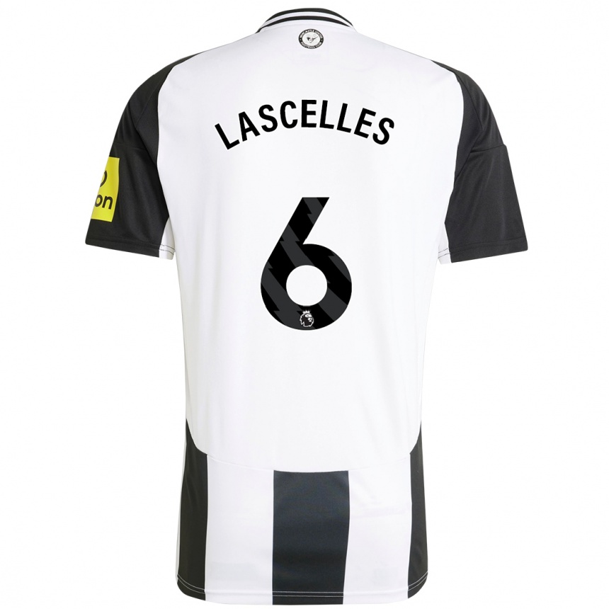 Kids Football Jamaal Lascelles #6 White Black Home Jersey 2024/25 T-Shirt Uk