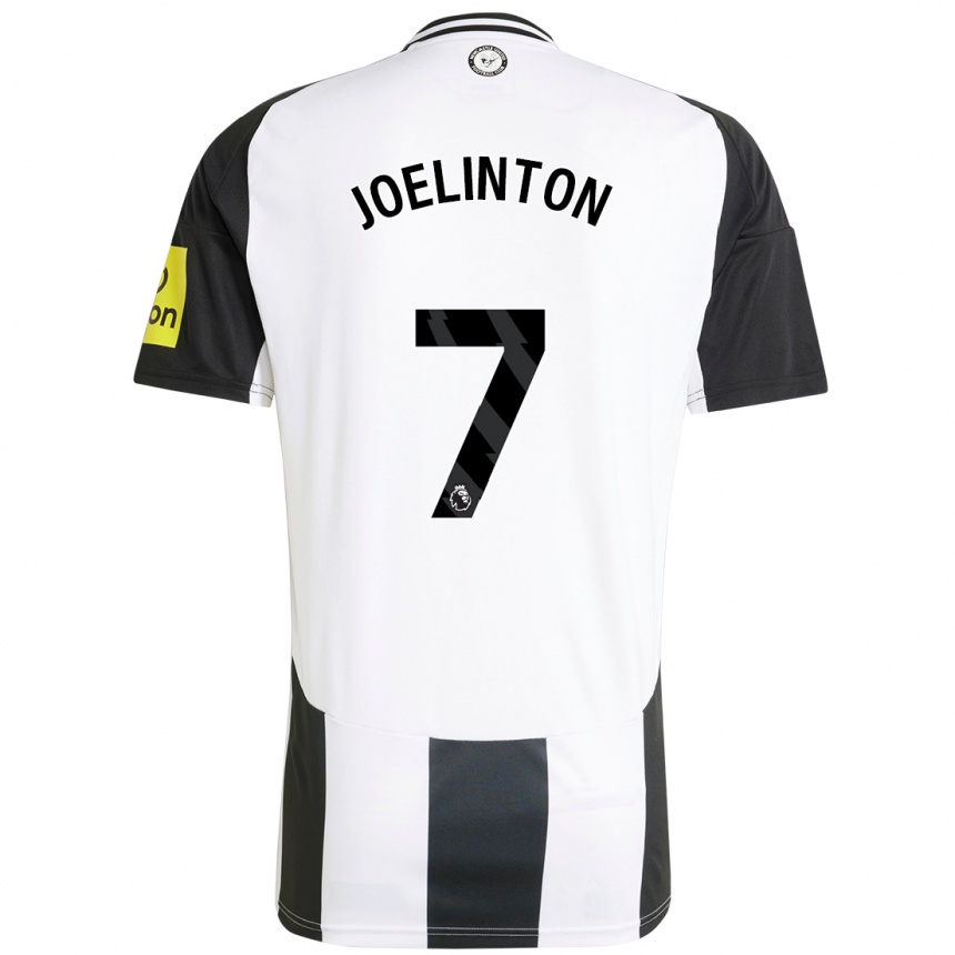 Kids Football Joelinton #7 White Black Home Jersey 2024/25 T-Shirt Uk