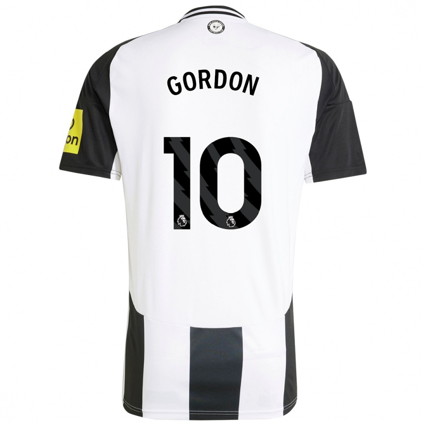 Kids Football Anthony Gordon #10 White Black Home Jersey 2024/25 T-Shirt Uk