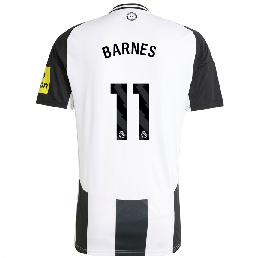 Kids Football Harvey Barnes #11 White Black Home Jersey 2024/25 T-Shirt Uk