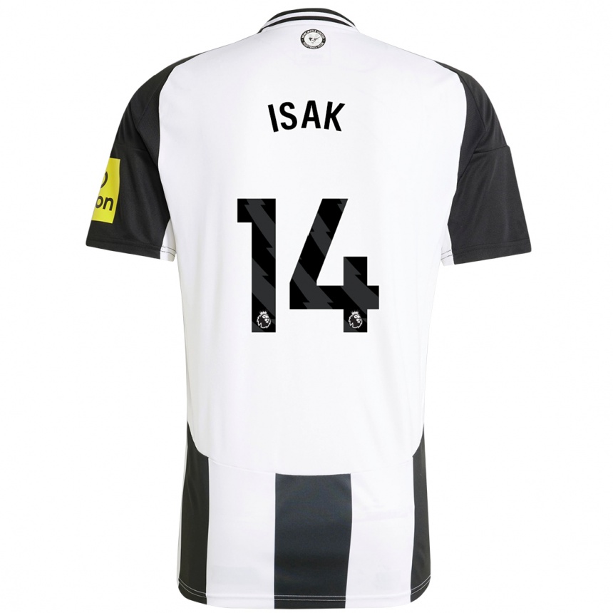 Kids Football Alexander Isak #14 White Black Home Jersey 2024/25 T-Shirt Uk