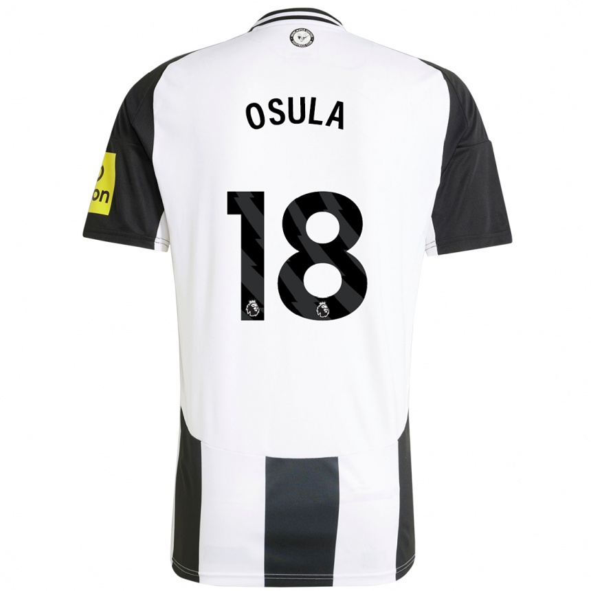 Kids Football William Osula #18 White Black Home Jersey 2024/25 T-Shirt Uk