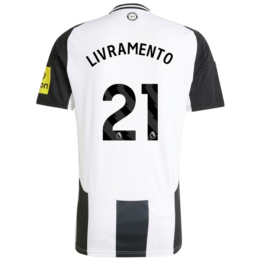 Kids Football Tino Livramento #21 White Black Home Jersey 2024/25 T-Shirt Uk