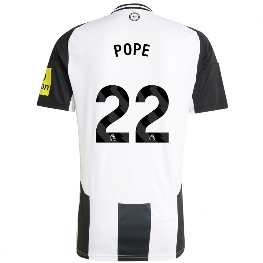 Kids Football Nick Pope #22 White Black Home Jersey 2024/25 T-Shirt Uk