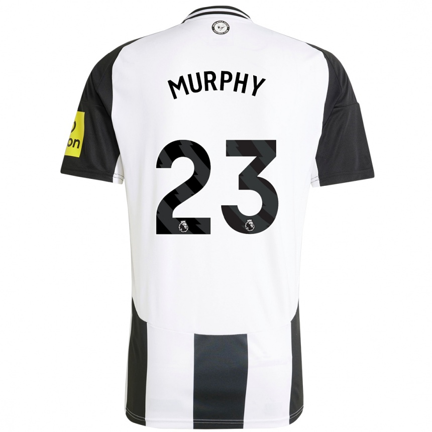 Kids Football Jacob Murphy #23 White Black Home Jersey 2024/25 T-Shirt Uk